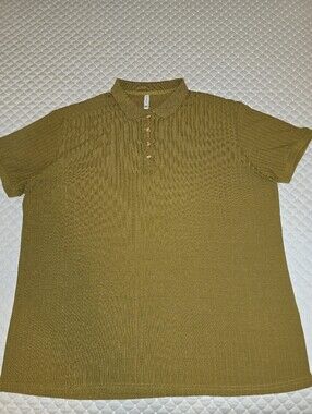 XXL - Men's Olive-Green Knit Polo Shirt (CLEAN)